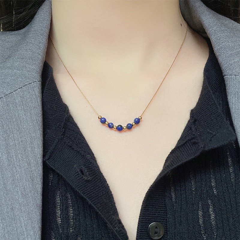 Kalung tali tambang lima bola warna titanium anti karat harga grosir bisa COD