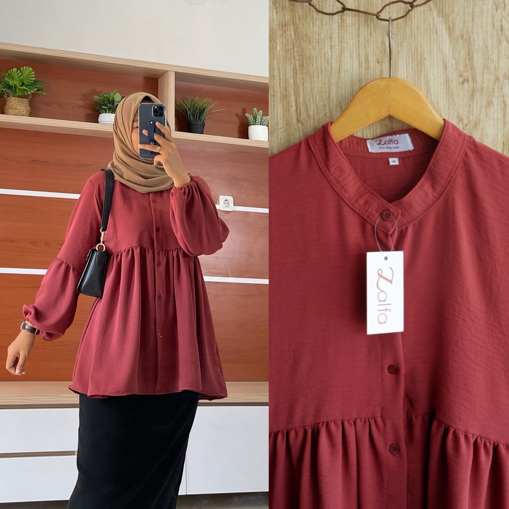 TANIA blouse by ZALFA OUTFIT / blouse polos / blouse crincle