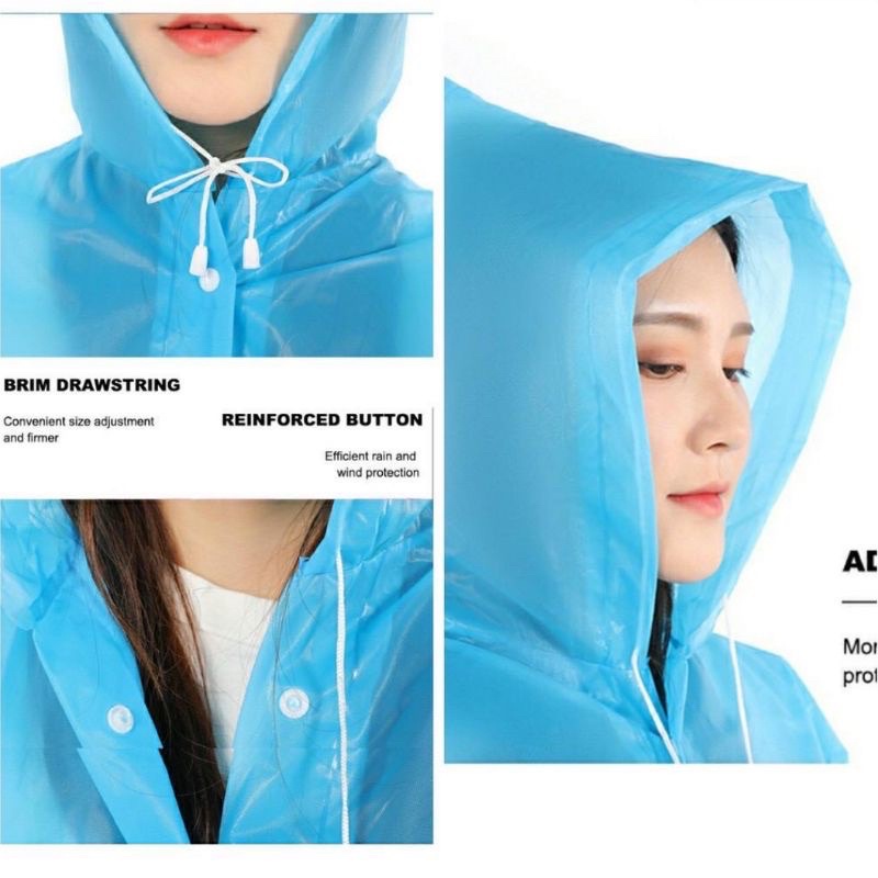 JAS HUJAN EVA TRANSPANT TEBAL DEWASA DAN ANAK / JAS HUJAN KOREA PONCHO PRIA WANITA UNIVERSAL / RAINCOAT MANTEL HUJAN PVC TERUSAN IMPORT