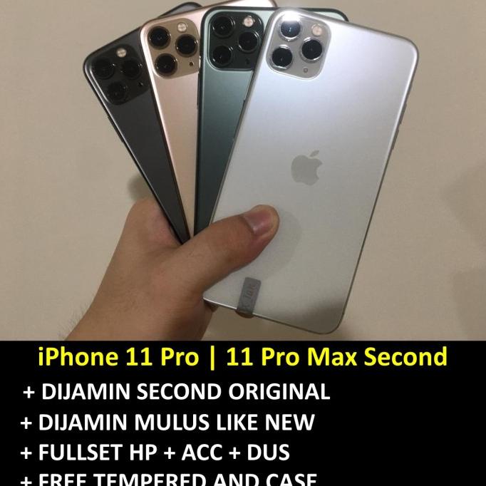 [ Hp Bekas / Second ] Second Iphone 11 Pro Max 512Gb-256Gb-64Gb Green Gold Gray Grey Silver - Handphone Bekas / Second