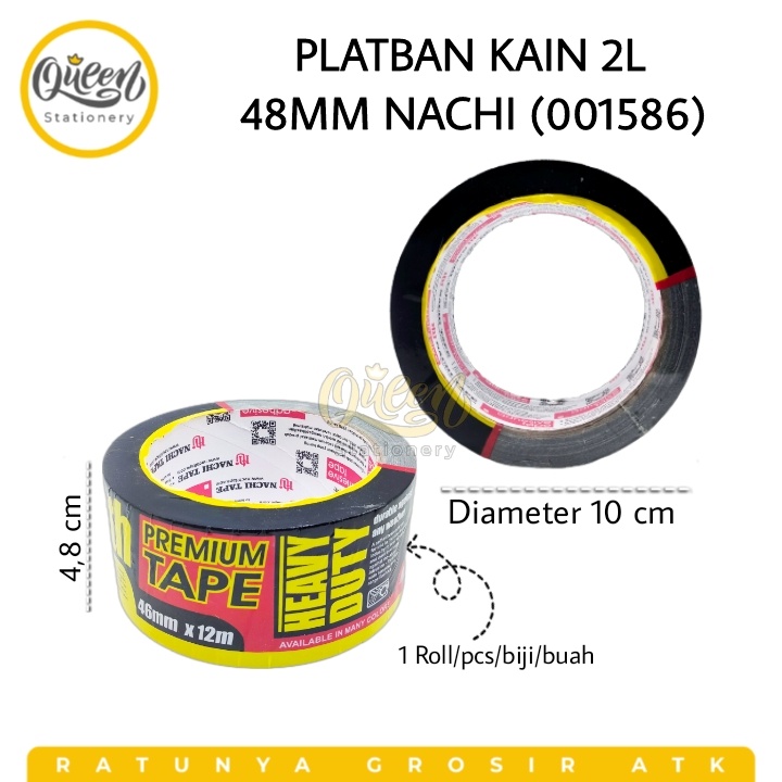 

1 PCS PLATBAN KAIN 2L 46MM NACHI (001586) - LAKBAN ISOLASI BESAR HITAM JILID