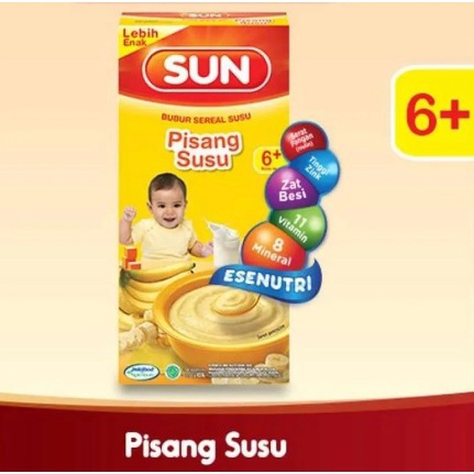 SUN BUBUR BAYI / ANAK SEREAL RASA PISANG SUSU 6 BULAN+ 120gr