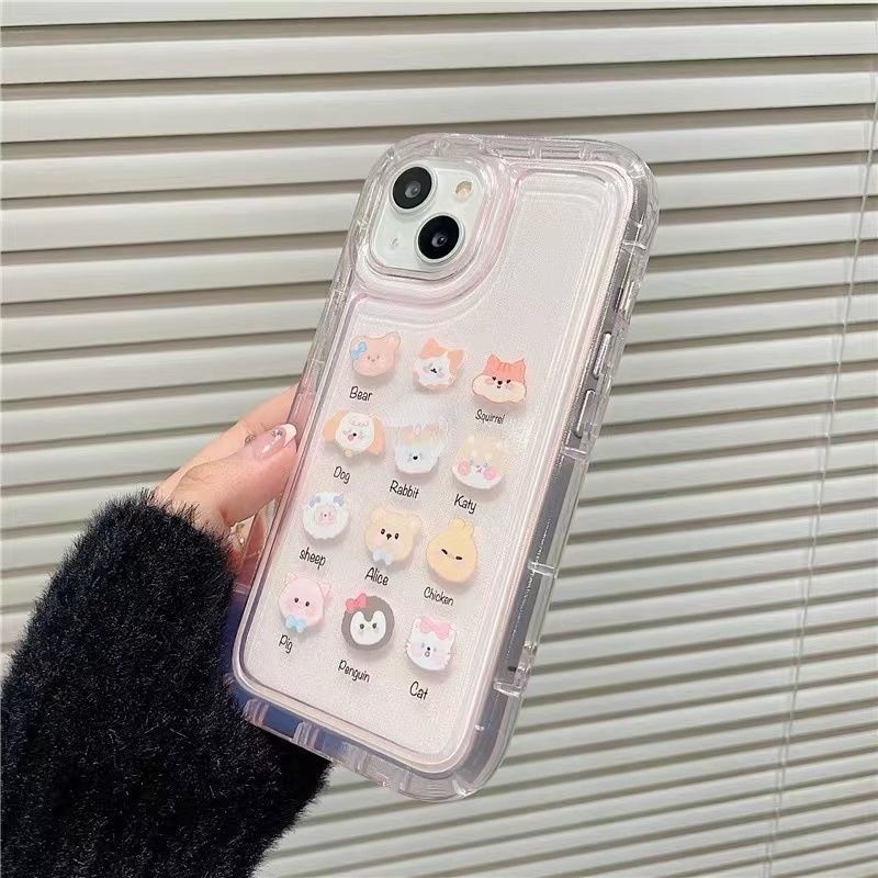 Case Desain Hewan Kecil Warna Pink Untuk IPhone 12 13 14 11 Pro Max X Xs Max Xr Llkmn