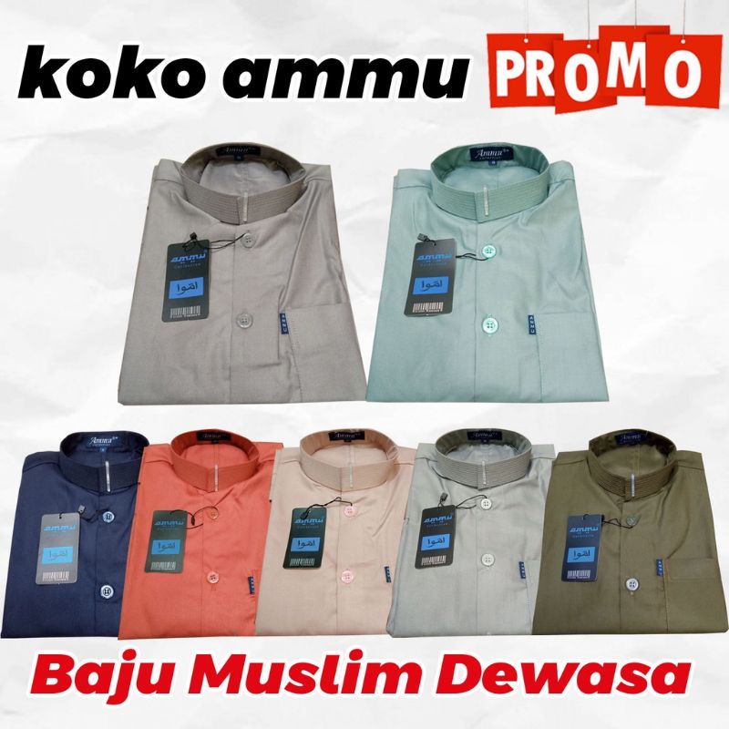 Baju Muslim Koko Ammu Pakaian Dewasa Pria Kokoh Haibah Habaib Habib Warna