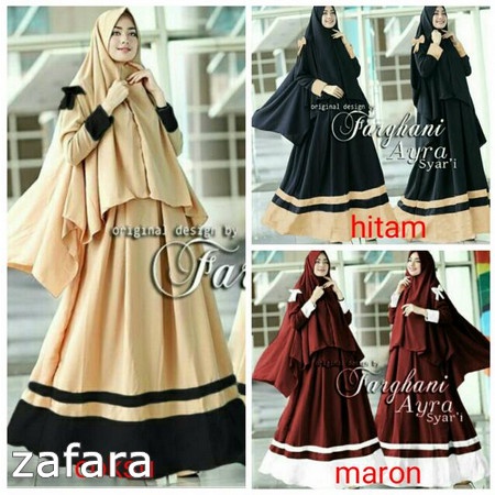 Baju Muslim Hijab Wanita Baju Dress Wanita Baju Gamis Syari Muslim Zahira Dress Motif