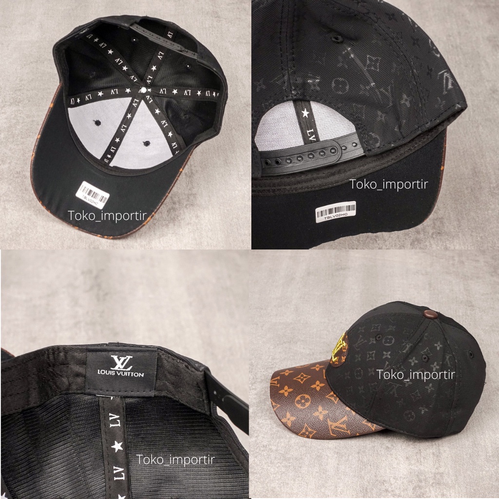 Topi LV Monogram Baseball Pria Import Mirror Original