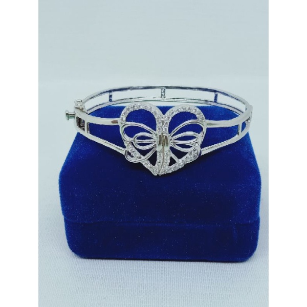 Gelang bangle love kupu&quot; mp /gelang perak asli silver 925 lapis emas/ gelang fashion wanita terbaru