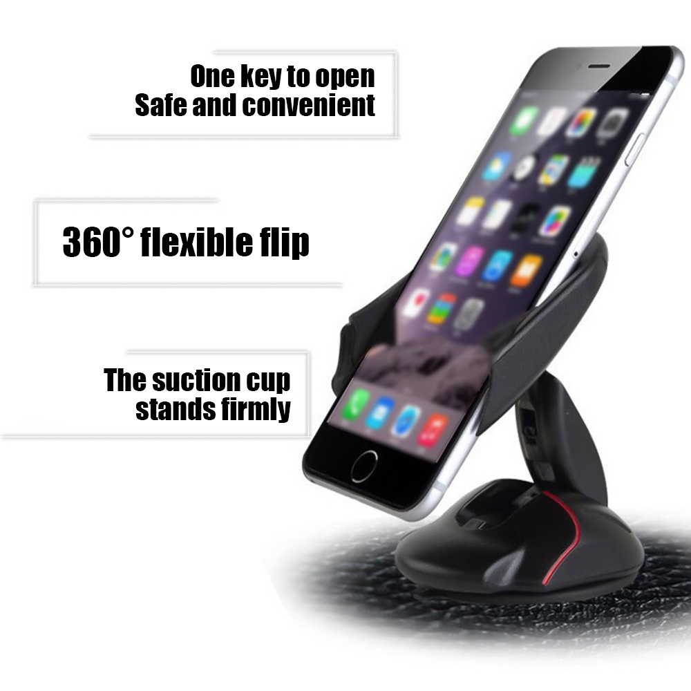 Bracket Stand Holder Handphone Rotasi 360 Derajat Dengan Suction Cup Untuk Dashboard Mobil