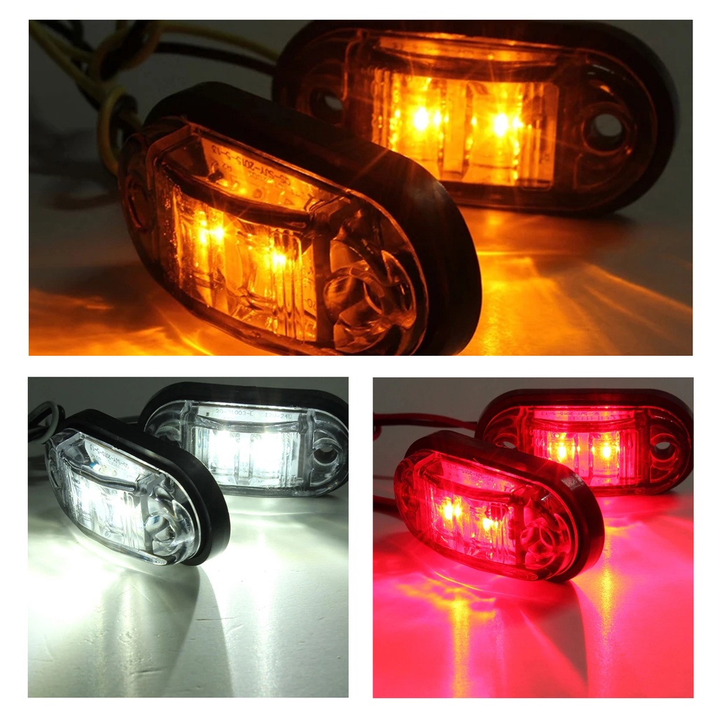 2 Pcs Lampu Samping Led Tahan Lama Untuk Truk Trailer Caravan