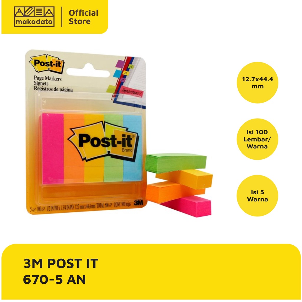 

MEMO STICK / STICKY NOTE / POST IT 3M 670-5 AN (1 SET) MURAH