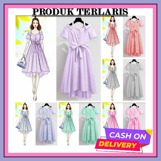 Set Baju Dress Pesta Natal Dress Tahun Baru Wanita Remaja Dewasa Bhn Corneli Ukuran L Kekinian Terba