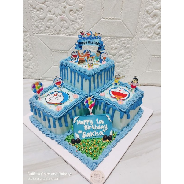 

Cake Ultah Doraemon/cake ultah coklat/cake ultah diameter 22cm