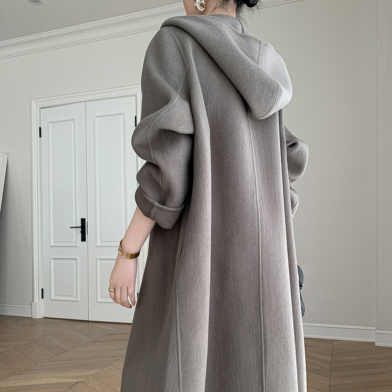 jaket jas blazer jubah panjang Wanita long coat katun flece