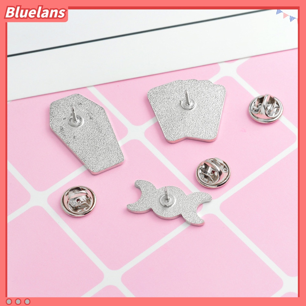 Bluelans Gothic Brooch Pin Enamel Divination Tarot Cards Triple Moon Coffin Badge Gift