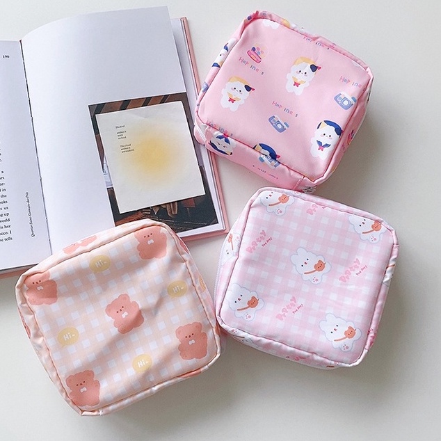 Pouch Pembalut / Tissue Aesthetic Pastel Tas Traveling Organizer Import