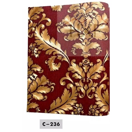 WALLPAPER DINDING VINYL MOTIF KLASIK BERTEKSTUR, TEBAL DAN TIMBUL