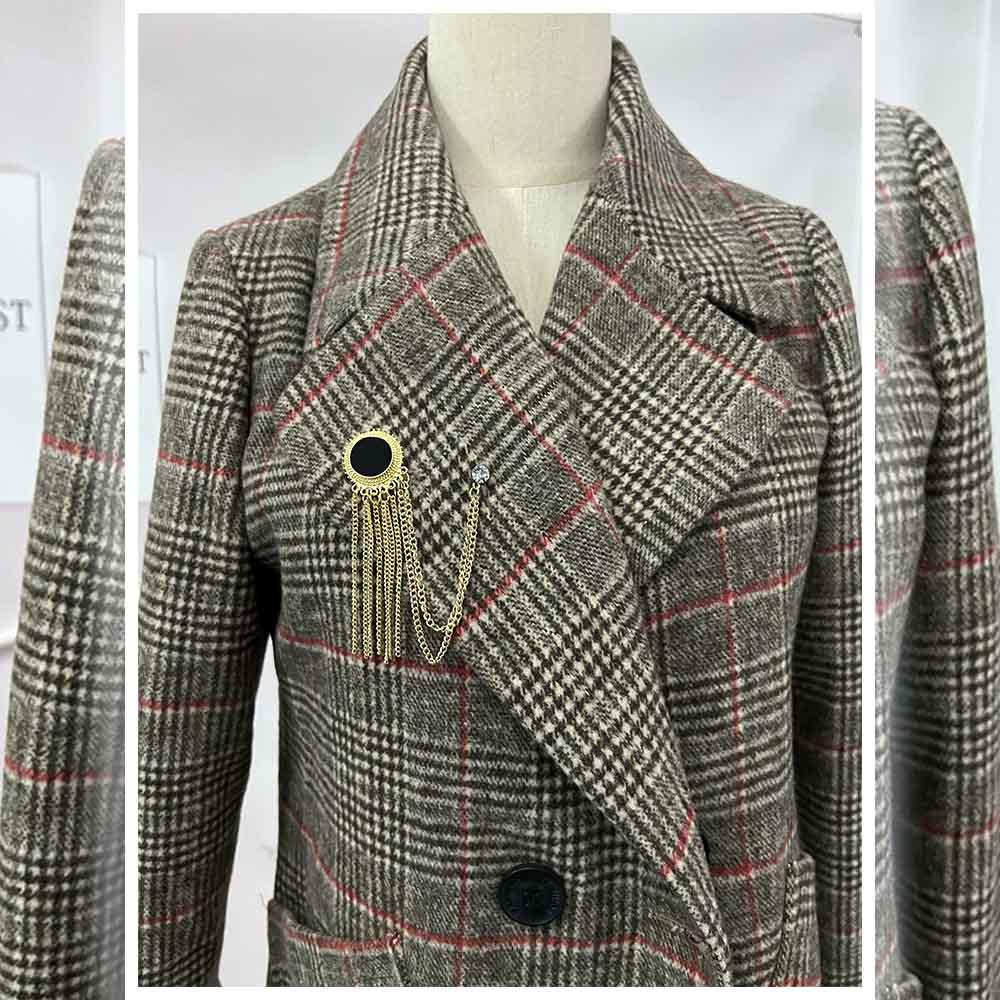 Agustina Bros Berlian Indah Hadiah Unik Setelan Aksesoris Kreatif Panjang Chian Kemeja Kerah Pin Pria Lencana