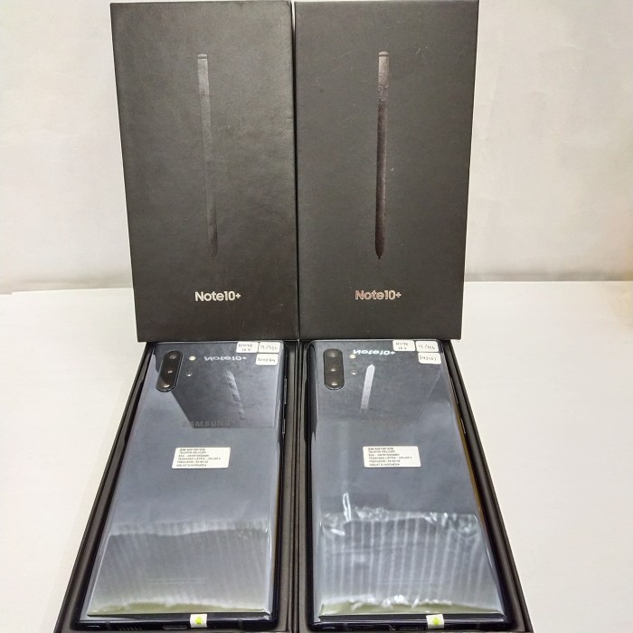 [ Hp / Handphone ] Samsung Note 10+ 10 Plus Ram 12/256 Gb Garansi Resmi Sein Fullset Ori Bekas /