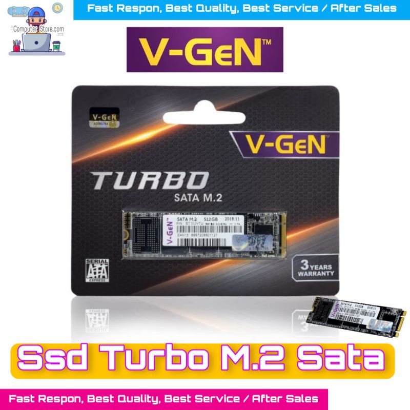 SSD M.2 Sata Turbo V-GeN 128GB 256GB 512GB 1TB SSD V GeN M2 Turbo Speed 550Mbps Ssd Untuk Laptop Garansi Resmi Vgen Platinum