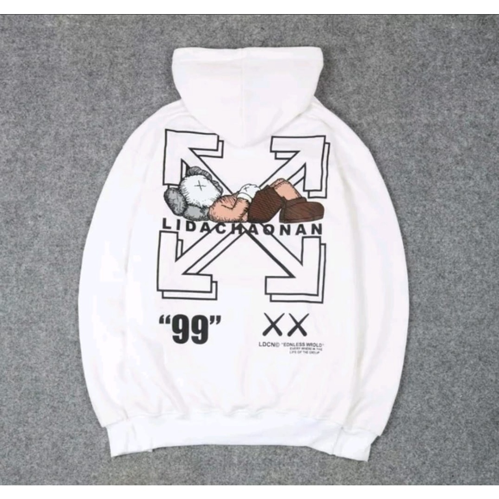 {cod} Jeket Distro Pria Off White Fullprint Jaket Hoodie Off White (Pria&amp;Wanita) UNISEX Ukuran M L XL