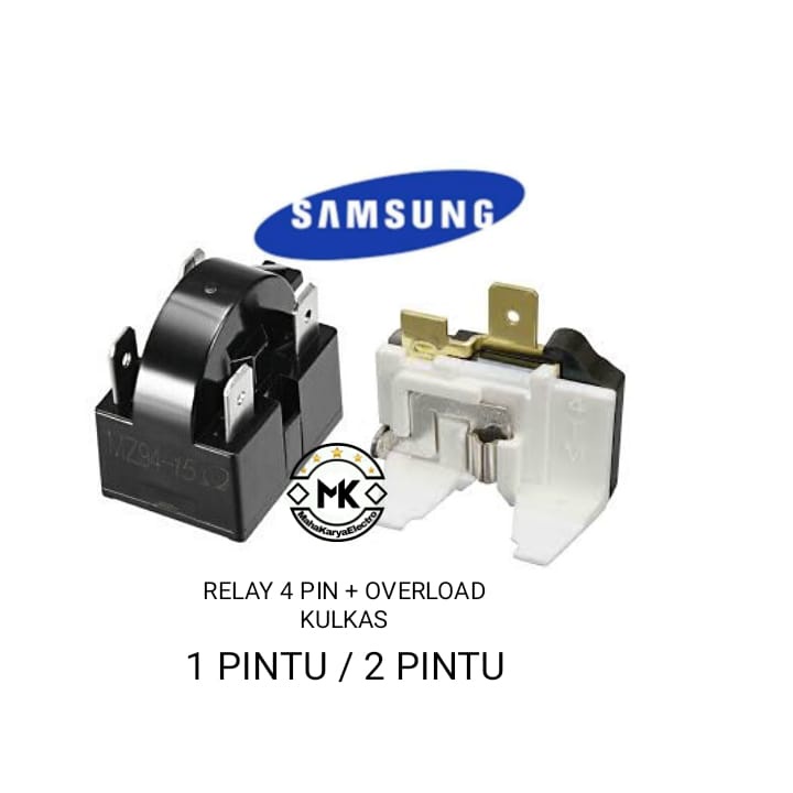 [BAYAR DITEMPAT] Relay 4 Pin + Ptc Overload Kulkas 1 pintu / 2 pintu SAMSUNG