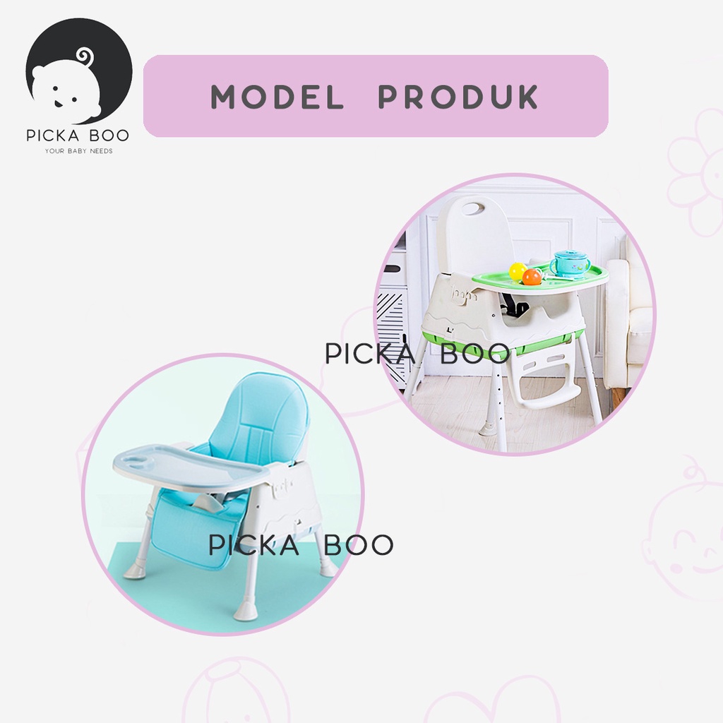 PICKA BOO Kursi Makan Bayi Fleksibel Dengan Roda Baby Meal Chair With Scooter