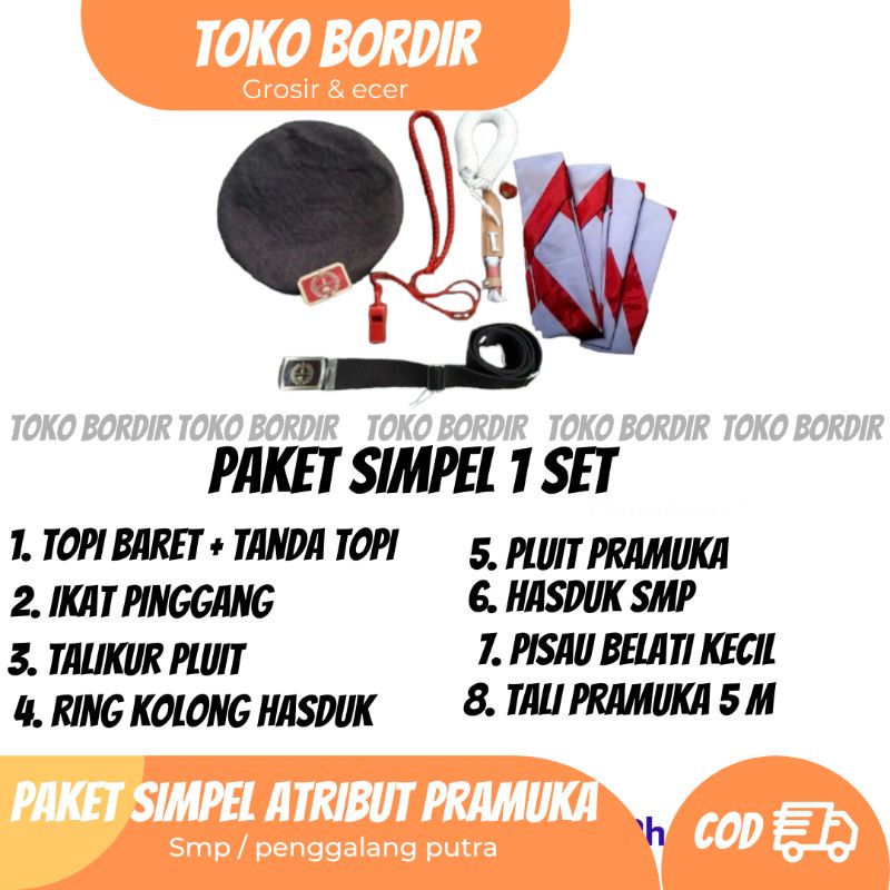 Paket atribut pramuka SMP / paket atribut pramuka Penggalang putra