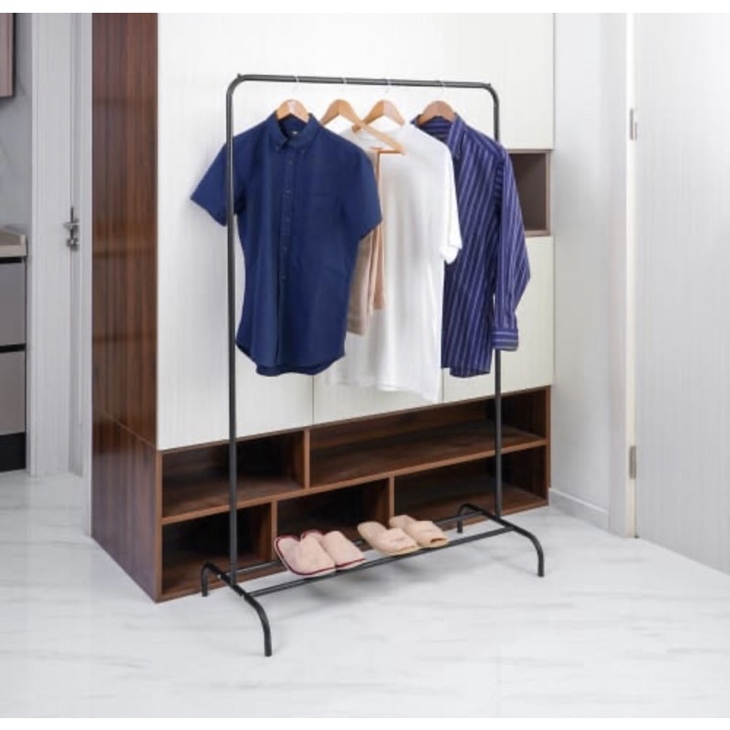 STORA GANTUNGAN PAKAIAN SINGLE HITAM/ACE SINGLE GARMENT RACK/ACE JEMURAN BAJU/ACE JEMURAN STANDING/ACE GANTUNGAN BAJU BERDIRI