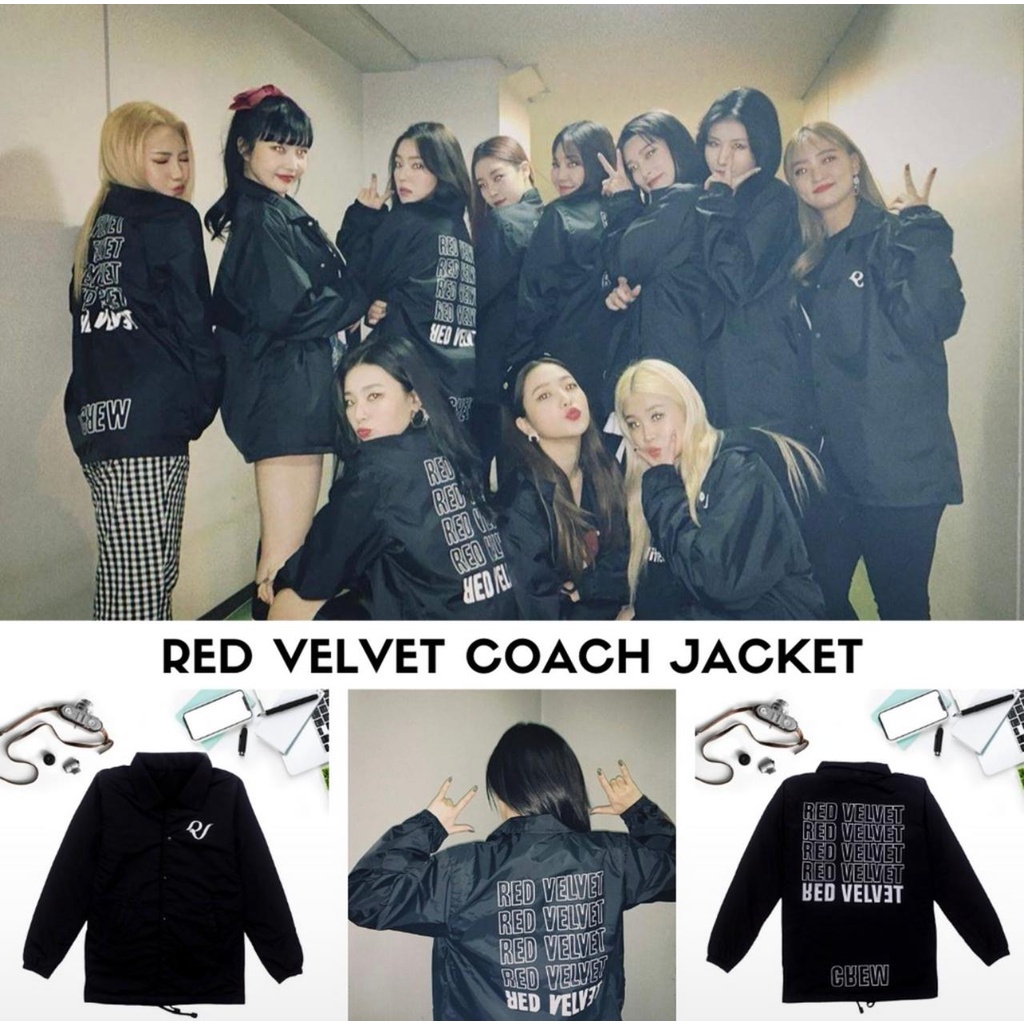 Kpop Red Velvet Crew Coach Jacket Waterproof Idol Korean Girlband Unisex Premium