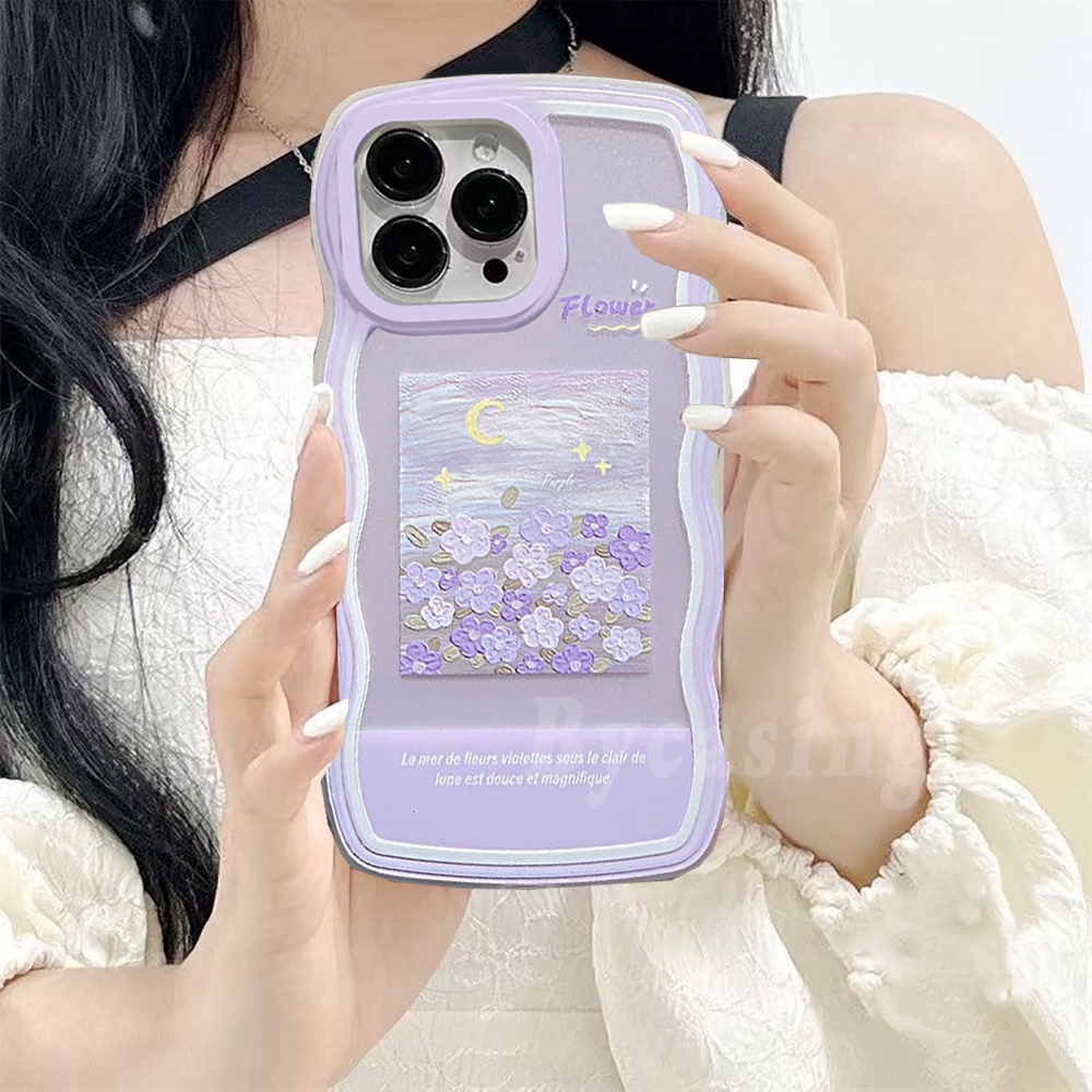 Casing Soft Case TPU Motif Lukisan Cat Minyak Untuk iPhone 11 13 12 14 Pro MAX 7 8 + 6 6s + XR 14 + X XS MAX