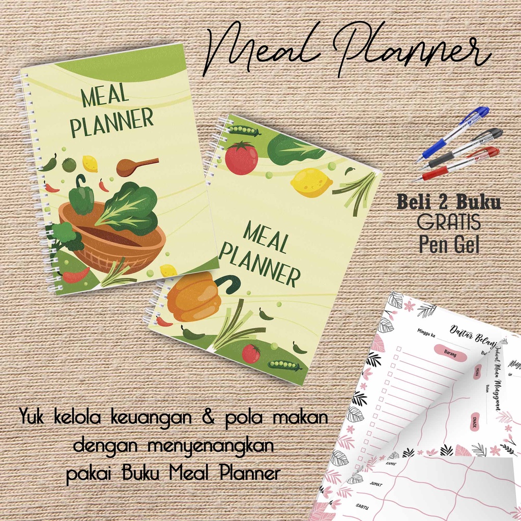 

Artomaringi Meal Planner / Jadwal Menu Hemat Harian Beli 2 Buku Gratis Pen Gel Kode MP20