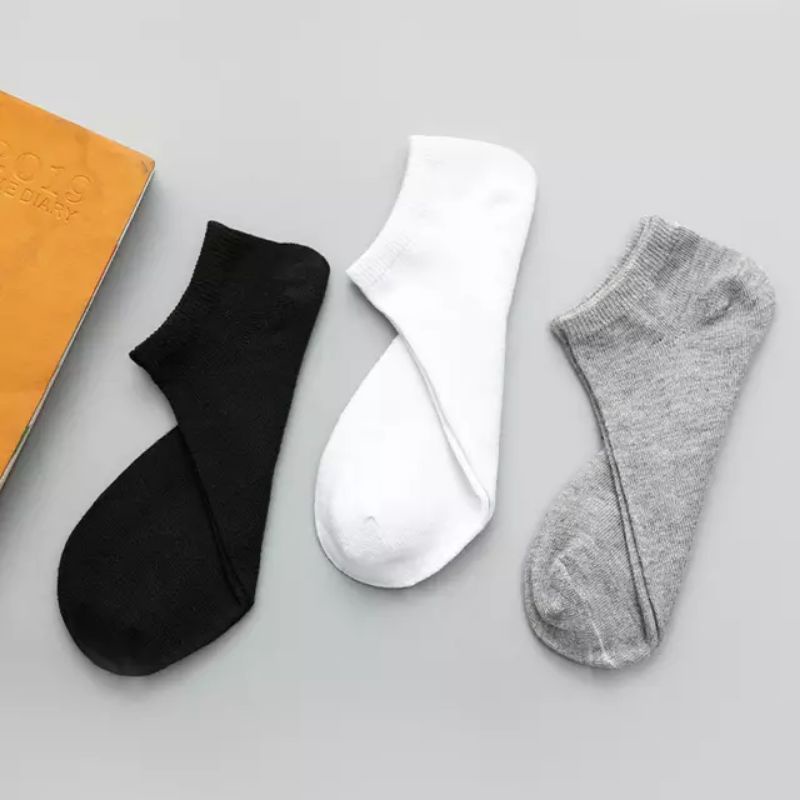 3 PASANG Kaos kaki pendek pria wanita, angkle sock