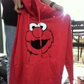 jaket hoodie sweater elmo merah