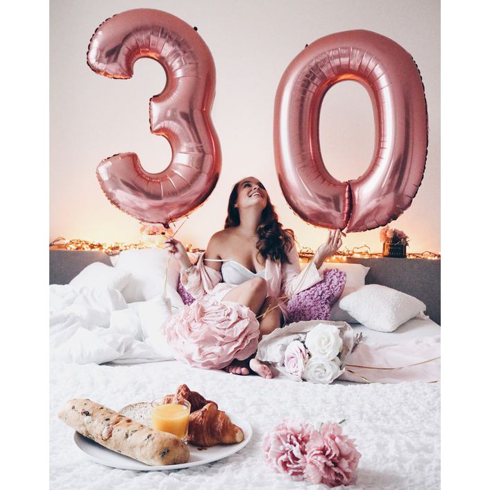 DODORY HL0439 Balon Foil Angka 100cm Rose Gold Balon Angka Jumbo