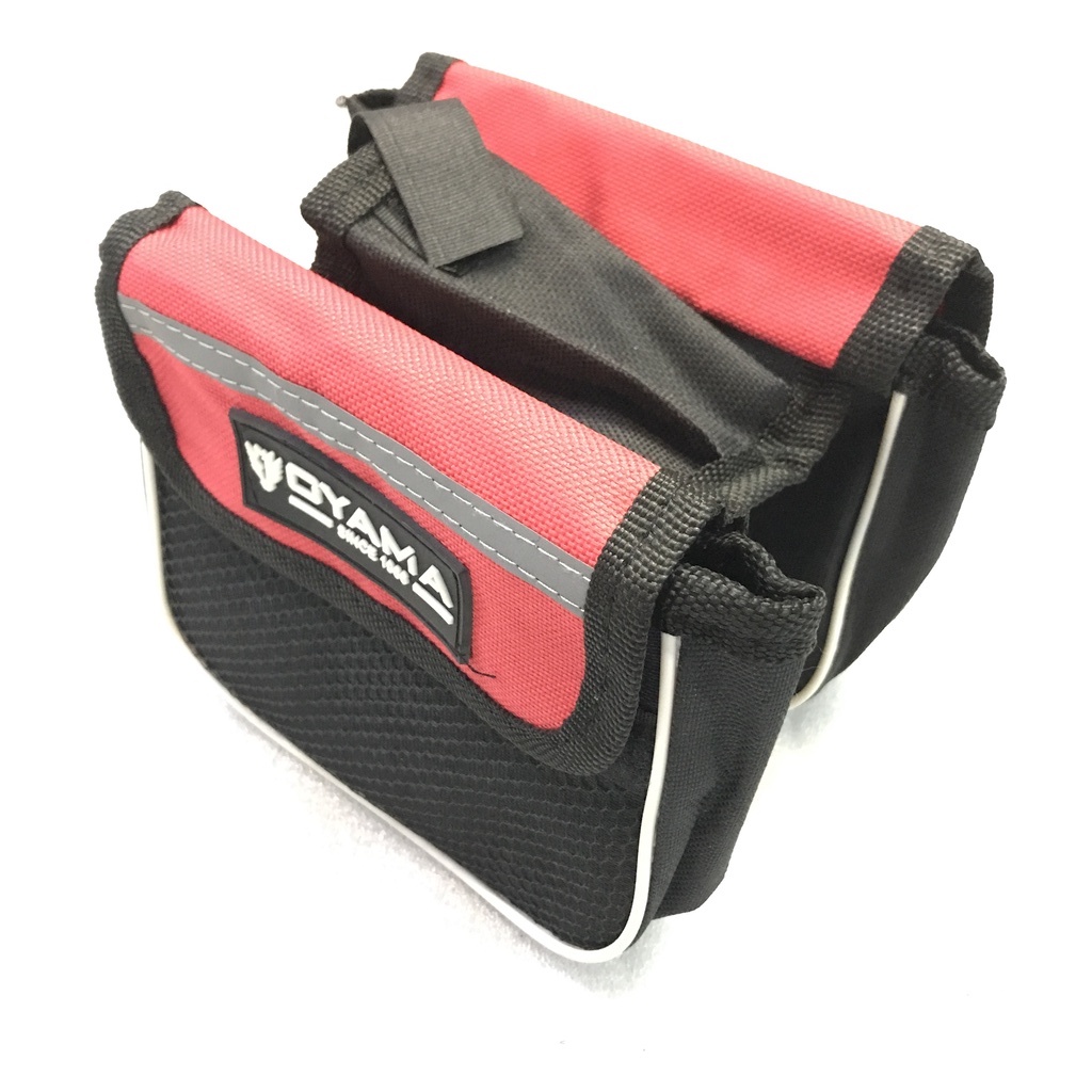 Tas Frame Sepeda Kiri Kanan OYAMA Black Red Bike Frame Bag
