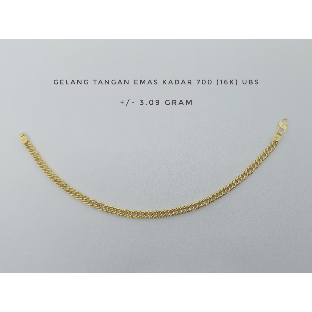 Gelang Rantai Emas UBS Kadar 700 (16K) Berat +/- 3.09 gram