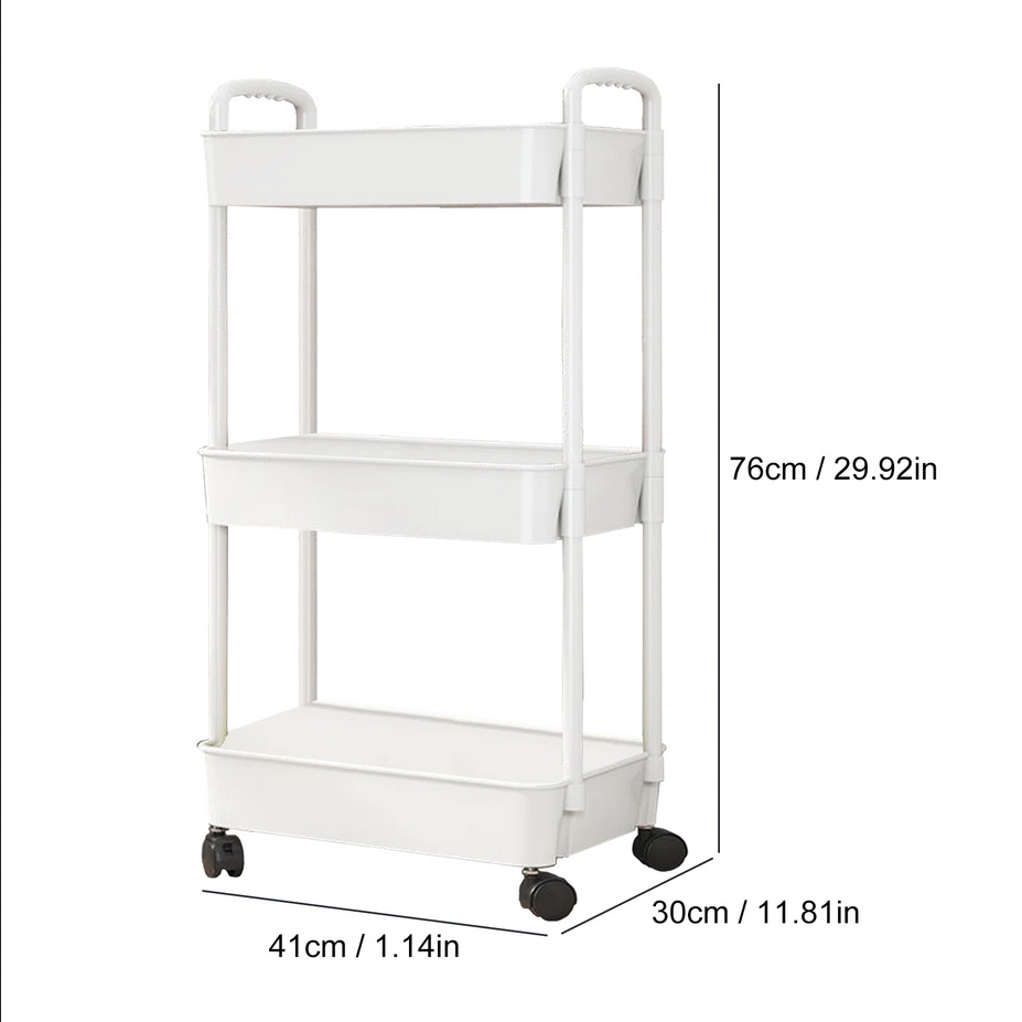 Rak Dorong Rak Serbaguna  Rak Dapur 3 Tingkat Ukuran 41 x 30 x 76 Cm