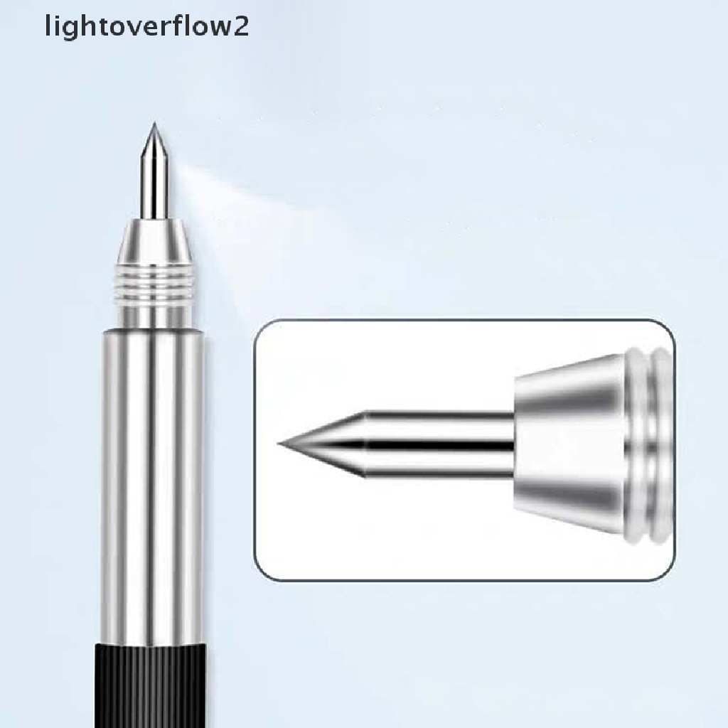 (lightoverflow2) 1pc Pena Ukir Ujung Ganda Bahan Tungsten Alloy + Keramik (ID)