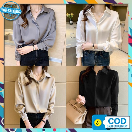 Kemeja Wanita Kekinian Oversize Terbaru 2022 2023 Ootd Cewek Remaja Perempuan Korean Style  Blus Baj