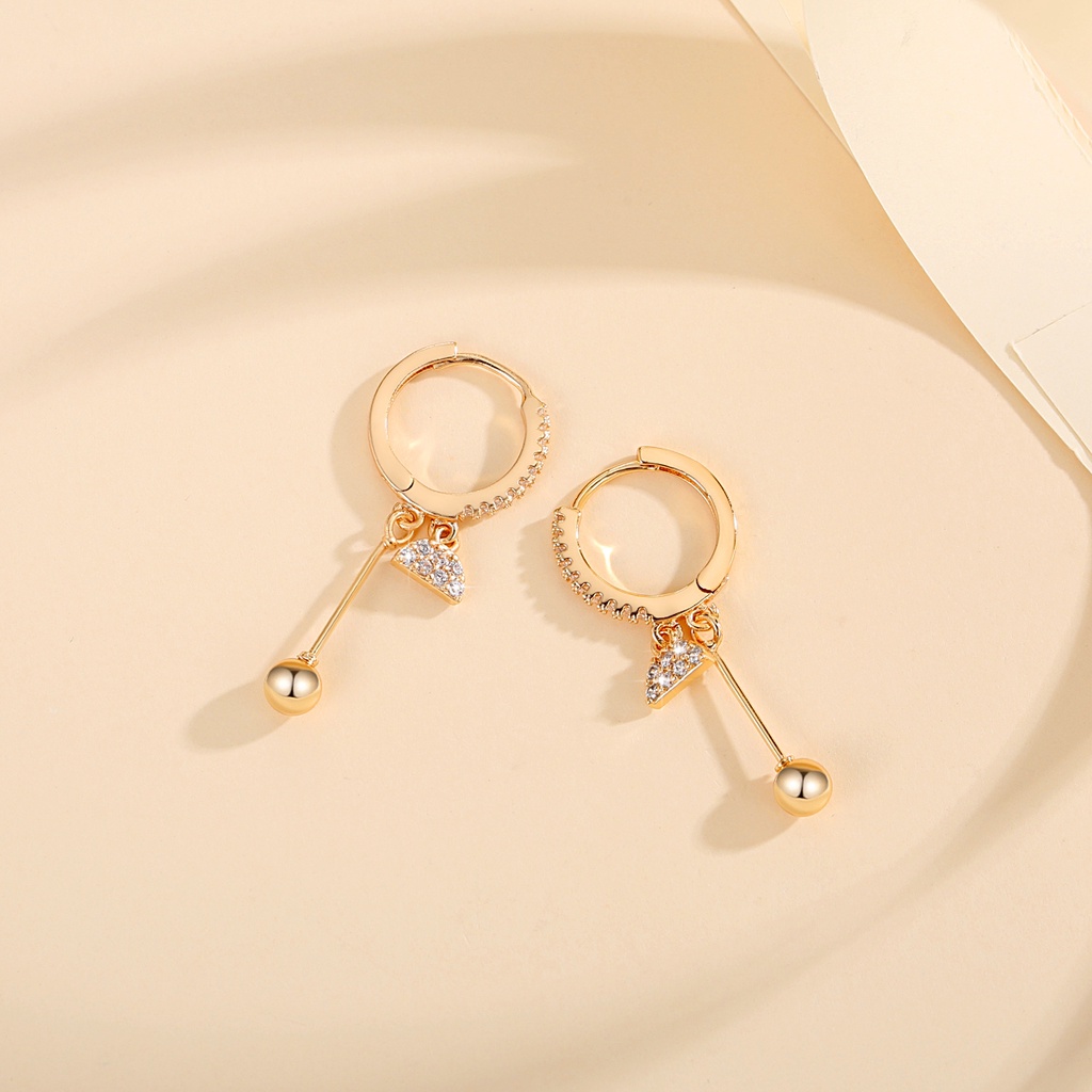 Y808 [COD✔]Anting Wanita Bentuk Geometris Titanium Lapis Emas Anting Wanita Korean Style Hoop Earrings