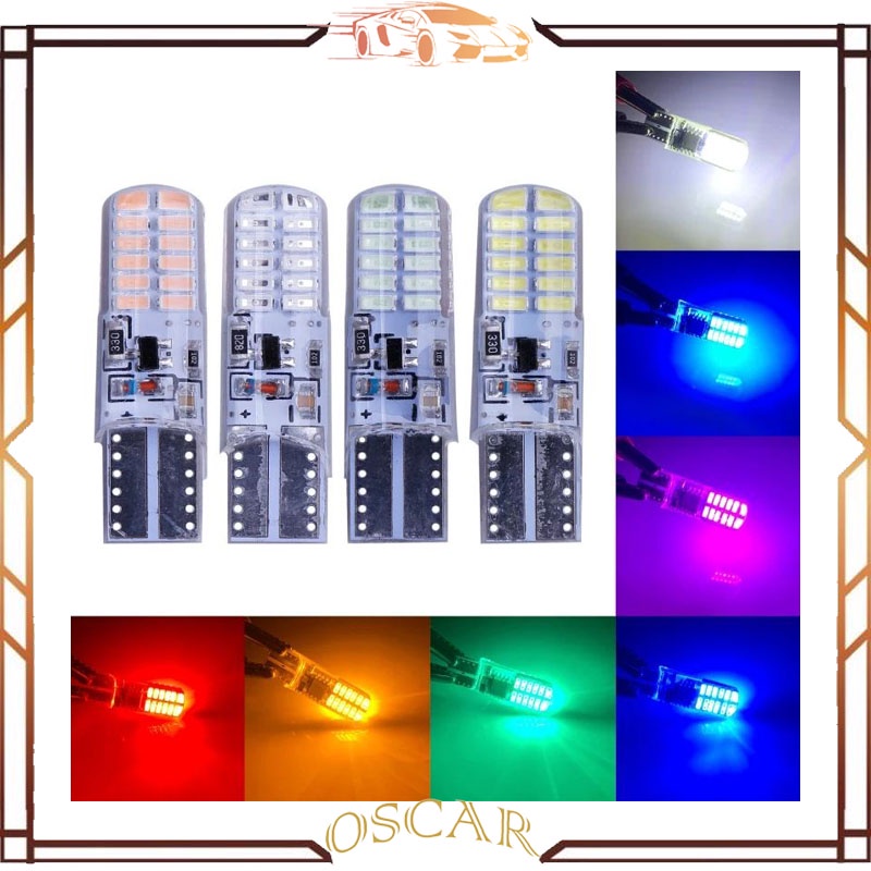 Lampu LED Senja Sen T10 24 LED Crystal Jelly 24 Mata Lampu Mobil &amp; Motor