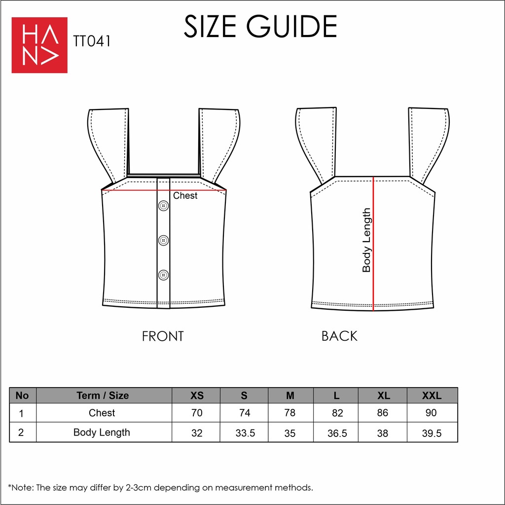 Hana Fashion - Giselle Square Neck Crop Tank Top Atasan Wanita [S - XXL] - TT041