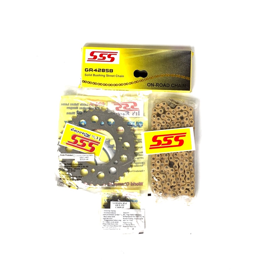 GEAR SET GEARSET RANTAI GOLD 415 / 428 Vixion MX King Byson NVL NVA R15 V1 V2 SSS TK RK RACING TDR R
