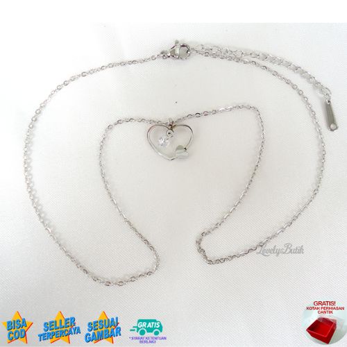 Lovelybutik - Kalung Titanium Anti Karat Wanita Korea Terbaru NIta Kalung Bonus Kotak Perhiasan