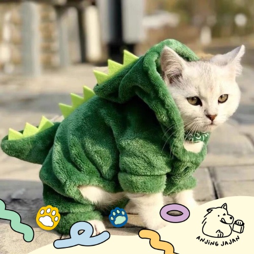 Baju Anjing Kucing Model Dinosaurus | Hoodie Anjing Kucing Dino | Pet Clothes | Baju Anjing Kucing Murah