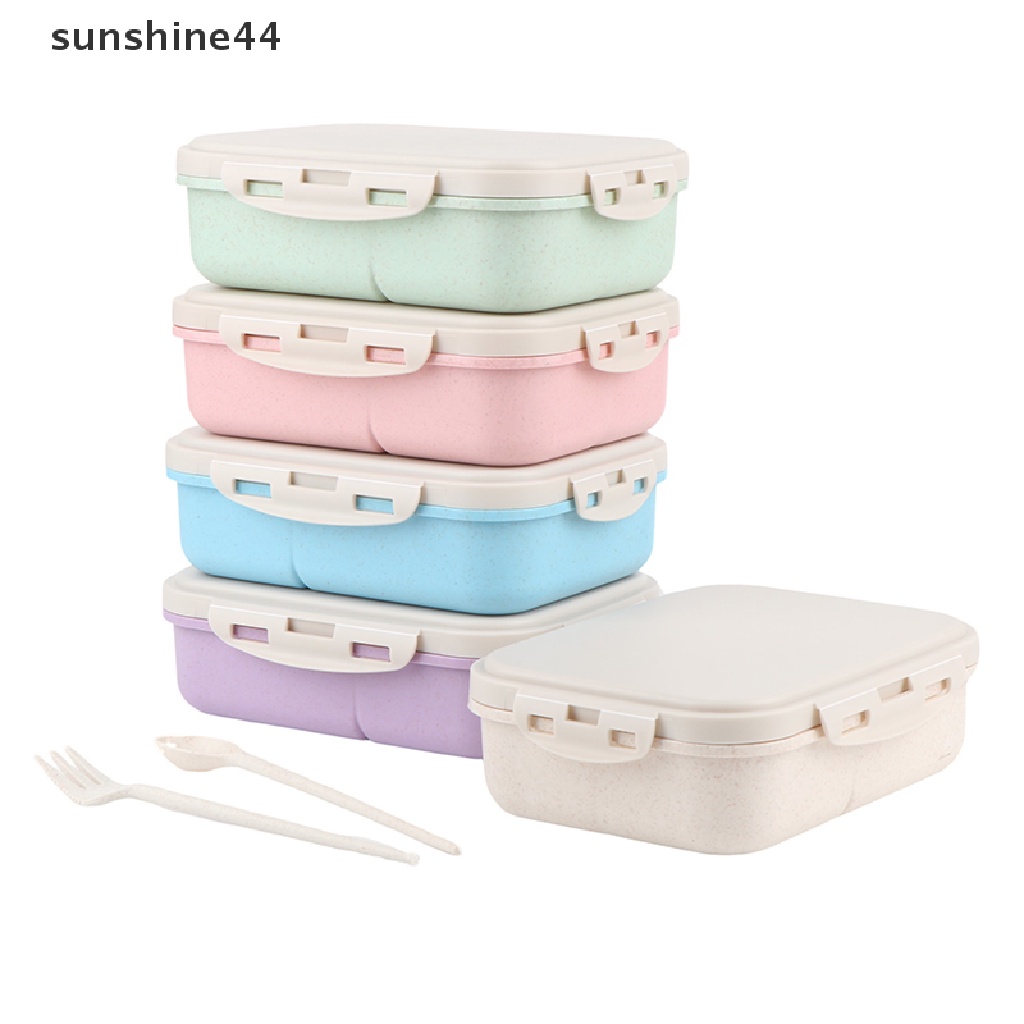 Sunshine Kotak Makan Bento Bahan Wheat Straw Untuk Microwave