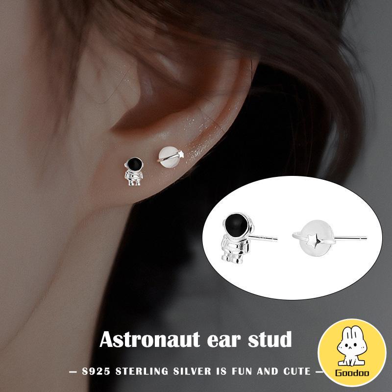 Anting Astronot anting Cahaya Desain Ceruk Wanita Anting Opal Asimetris Mewah -Doo