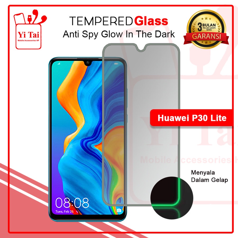 YI-TAI TEMPERED GLASS PREMIUM SPY GLOW IN THE DARK HUAWEI P20 PRO HUAWEI P20 HUAWEI P30 LITE HUAWEI P30 HUAWEI P40 WHITE_CELL