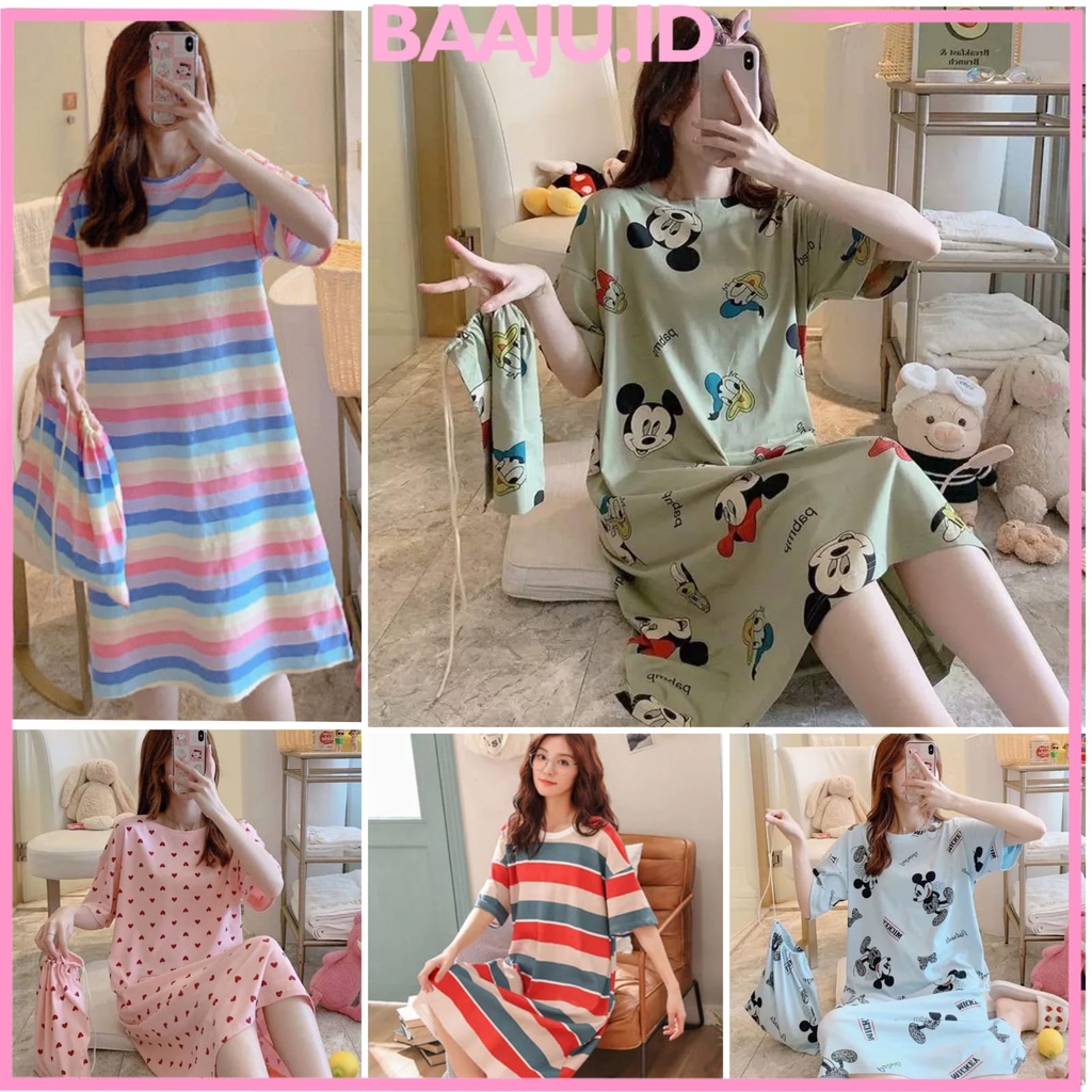 Daster Wanita Import Freesize Baju Tidur Wanita Baju Rumah Piyama Wanita DT02