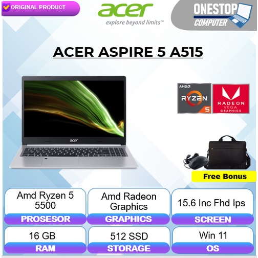 Laptop Acer Aspire 5 A515 Ryzen 5 Ram 16gb 512ssd Fhd Windows11 Original